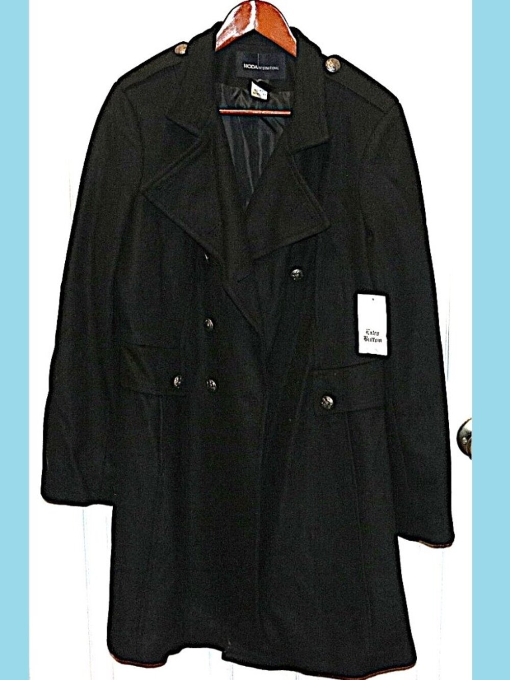Moda International Black double-breasted wool-blend coat COSPLAY PIRATE MILITARY
